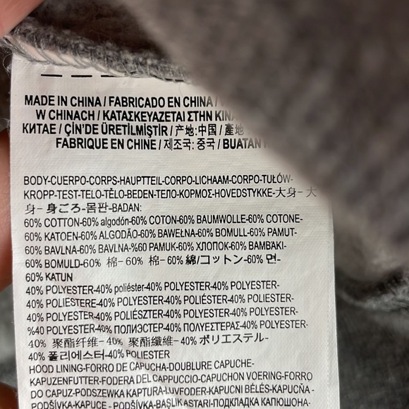 VANS Hooded Sweatshirt Kids Size Small Unisex Gray/Black/Red - Picture 9 of 9